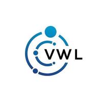 design de logotipo de tecnologia de letra vwl em fundo branco. letras de iniciais criativas vwl-lo conceito de logotipo. design de letra vwl. vetor