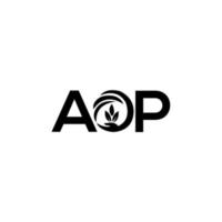 design de logotipo de carta aop em fundo branco. conceito de logotipo de letra de iniciais criativas aop. design de letra aop. vetor