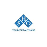 sho design de logotipo de carta em fundo branco. sho conceito de logotipo de letra de iniciais criativas. design de letra sho. vetor