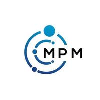 design de logotipo de tecnologia de letra mpm em fundo branco. mpm letras iniciais criativas conceito de logotipo. design de letra mpm. vetor