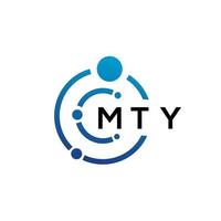 design de logotipo de tecnologia de letra mty em fundo branco. mty letras iniciais criativas conceito de logotipo. design de letras mty. vetor