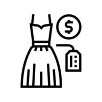 ilustração vetorial de ícone de linha de aluguel de vestido de noiva vetor