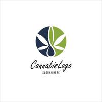 design de logotipo de gota de óleo de essência de cannabis vetor