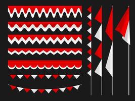 design de modelo de bandeira indonésia com conceito de cor gradiente branco vermelho. dia da independência da república da indonésia. aniversário da república da indonésia. 17 de agosto de design de modelo de banner de mídia social. vetor