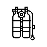 ilustração em vetor ícone de linha de equipamento de mergulhador