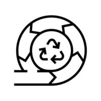 ilustração em vetor ícone de linha de reciclagem e economia circular