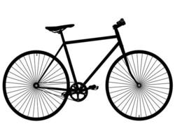 bicicleta de estrada preta em um fundo branco vetor