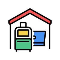 bagagem e laptop na ilustração vetorial de ícone de cor de casa vetor