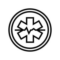 ilustração em vetor ícone de linha de sinal de hospital de ambulância de emergência
