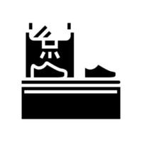ilustração em vetor ícone glifo de equipamento de pintura de sapatos