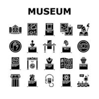 vetor de conjunto de ícones de coleção de exposição de galeria de museu
