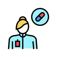 ilustração em vetor ícone de cor especialista médico de farmacologia