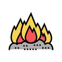 ilustração em vetor de ícone de cor de carbage em chamas