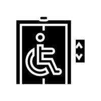elevador para ilustração vetorial de ícone de glifo com deficiência vetor