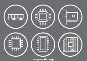 Ícones Microchip vetor