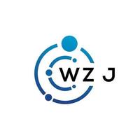 design de logotipo de tecnologia de letra wzj em fundo branco. wzj letras iniciais criativas conceito de logotipo. design de letra wzj. vetor