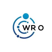 Wro design de logotipo de tecnologia de carta em fundo branco. wro iniciais criativas carta-lo conceito de logotipo. escrevi o design da carta. vetor