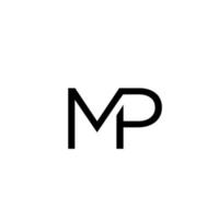 carta mp modelo de logotipo inicial ilustração vetorial ícone elemento pro vector