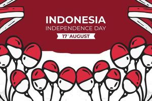 vetor de fundo de saudação do dia da independência da indonésia, adequado para pôster, banner, cartão de felicitações, etc.