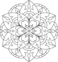 mandala de flores circulares em branco vetor grátis