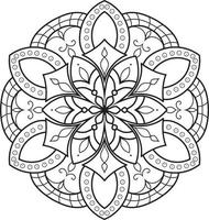 vetor de flor de mandala círculo preto e branco pro