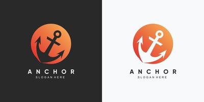 modelo de design de logotipo de ícone marinho âncora com elemento criativo vetor