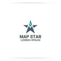 vetor de estrela de mapa de design de logotipo