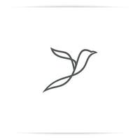 logotipo abstrato vetor de linha de mosca de beija-flor