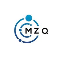 design de logotipo de tecnologia de letra mzq em fundo branco. letras de iniciais criativas mzq conceito de logotipo. design de letra mzq. vetor