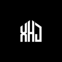 design de logotipo de carta xhj em fundo preto. xhj conceito de logotipo de letra de iniciais criativas. design de letra xhj. vetor