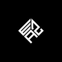 design de logotipo de carta wza em fundo preto. conceito de logotipo de letra de iniciais criativas wza. design de letra wza. vetor