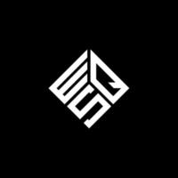 design de logotipo de carta wqs em fundo preto. conceito de logotipo de letra de iniciais criativas wqs. design de letra wqs. vetor
