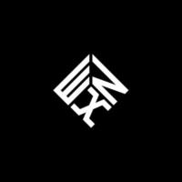 design de logotipo de carta wnx em fundo preto. conceito de logotipo de letra de iniciais criativas wnx. design de letra wnx. vetor