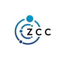 design de logotipo de tecnologia de letra zcc em fundo branco. zcc letras iniciais criativas conceito de logotipo. design de letra zcc. vetor