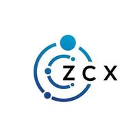 design de logotipo de tecnologia de letra zcx em fundo branco. as iniciais criativas zcx carta-lo conceito de logotipo. design de letra zcx. vetor
