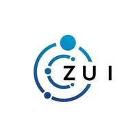 design de logotipo de tecnologia de letra zui em fundo branco. zui letras iniciais criativas conceito de logotipo. design de letra zui. vetor