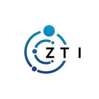 design de logotipo de tecnologia de letra zti em fundo branco. as iniciais criativas zti carta-lo conceito de logotipo. design de letra zti. vetor
