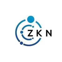 design de logotipo de tecnologia de letra zkn em fundo branco. zkn iniciais criativas carta-lo conceito de logotipo. design de letra zkn. vetor