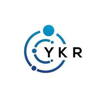 design de logotipo de tecnologia de letra ykr em fundo branco. ykr letras iniciais criativas conceito de logotipo. design de letra ykr. vetor