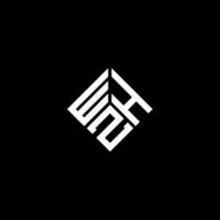 design de logotipo de carta whz em fundo preto. whz conceito de logotipo de letra de iniciais criativas. whz design de letras. vetor