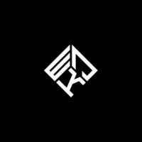 design de logotipo de carta wjk em fundo preto. conceito de logotipo de carta de iniciais criativas wjk. design de letra wjk. vetor