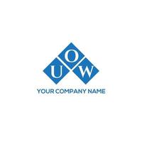 design de logotipo de letra uow em fundo branco. uow conceito de logotipo de letra de iniciais criativas. uow design de letras. vetor