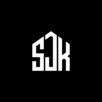 design de logotipo de carta sjk em fundo preto. conceito de logotipo de letra de iniciais criativas sjk. design de letra sjk. vetor