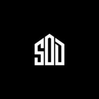 design de logotipo de carta sod em fundo preto. conceito de logotipo de letra de iniciais criativas sod. design de letra de grama. vetor