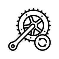 ilustração em vetor ícone de linha de substituição de bielas de bicicleta