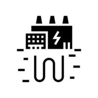 ilustração em vetor ícone glifo de planta de energia elétrica