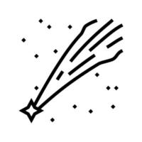 ilustração em vetor preto de ícone de linha de estrela cadente
