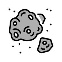 ilustração plana de vetor de ícone de cor de asteróide de meteoro