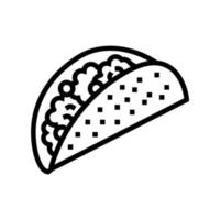 ilustração vetorial de ícone de linha de comida de taco vetor