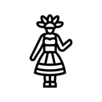 ilustração vetorial de ícone de linha de mulher de festa vetor